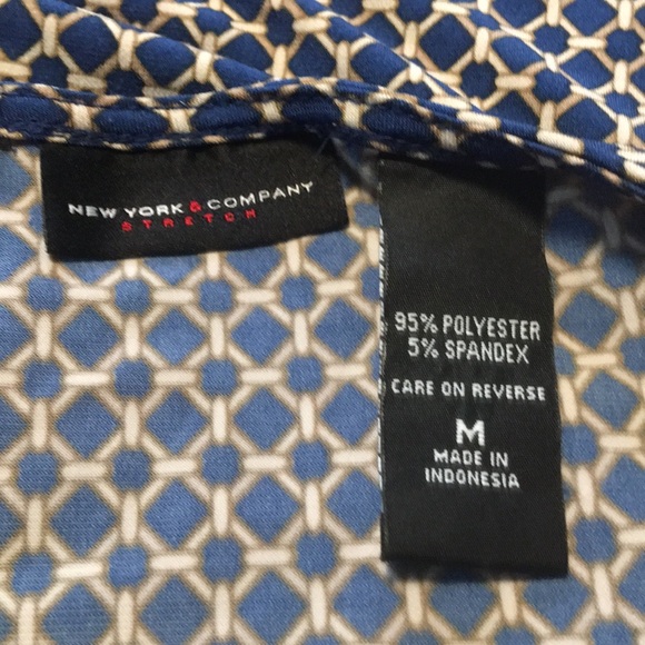 NY&Co elegant blue & tan blouse - Picture 5 of 5